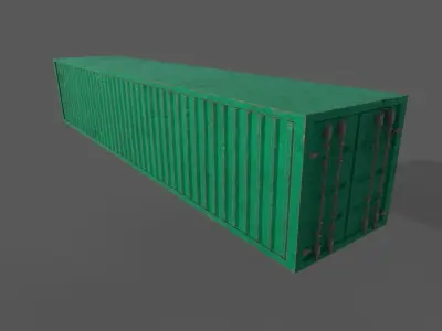 Cargo Container Slightly Rusted  Low-poly 3D model