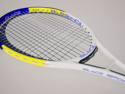 Tennis Racket Low-poly 3D model 3