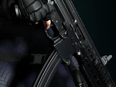 Female SWAT Soldier Free 3D model