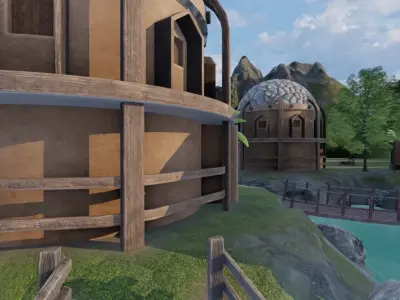 River Oasis Village 3D model