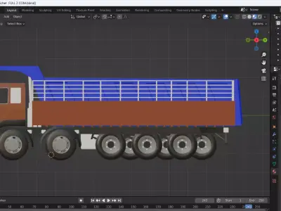 Eicher 6025 Truck With  model with interior and exterior model  3D model