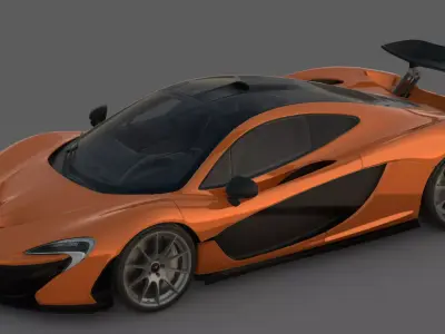 2014 McLaren P1 3D Model  Hybrid Hypercar Trinity Low-poly 3D model