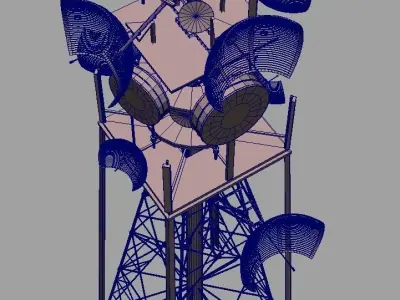 TOWER telecommunication Low-poly 3D model