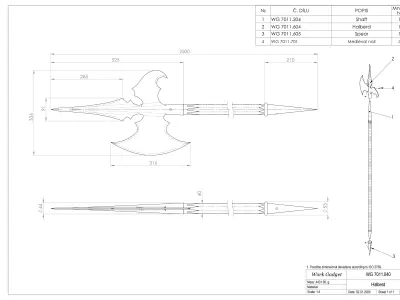 WG 7011 - Swiss halberd Low-poly 3D model