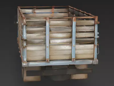 Realistic 1990s Rural Flatbed Cattle Truck 3D Model Low-poly 3D model