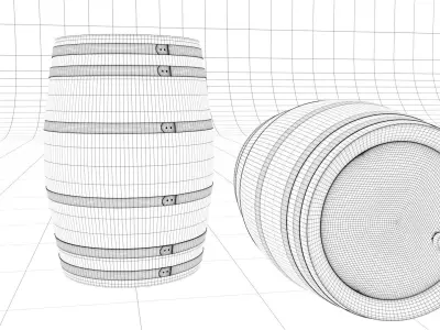 Barrel 3D model 4