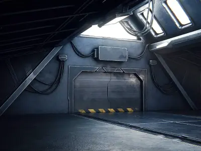 Hangar 08 PBR Low-poly 3D model