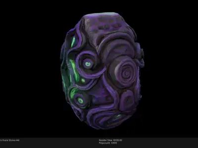 Low Poly Stylized Mystic Rune Stone Low-poly 3D model