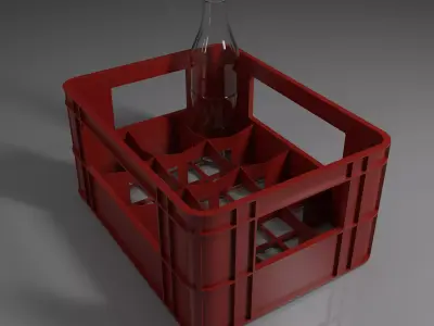 Soda Bottle and Plastic Bottle Storage Crate Low-poly 3D model