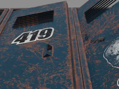old Lockers Low Poly 3D model Low-poly 3D model