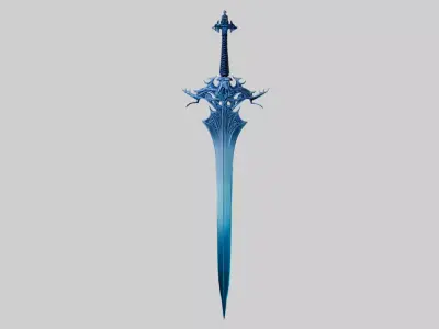 The dusty Frost Sword Low-poly 3D model