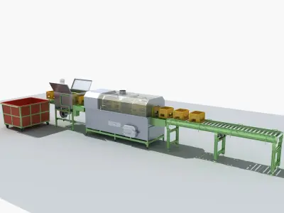 Industrial Equipment 8-Box Washing Machines Automatic  3D model