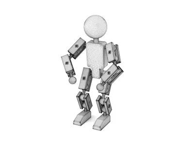 Wooden toy robot 3D model