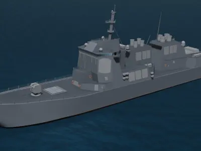 Arleigh Burke Destroyer Low-poly 3D model