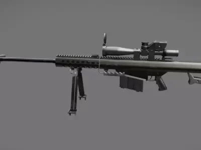 Sniper Rifle Low-poly 3D model 3