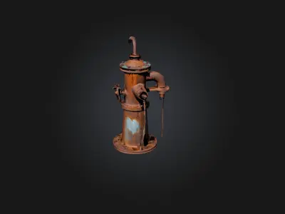 Rusted Water Pump Low-poly 3D model