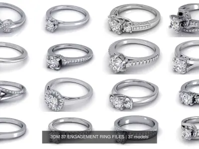 3DM 37 ENGAGEMENT RING FILES 3D Model Pack