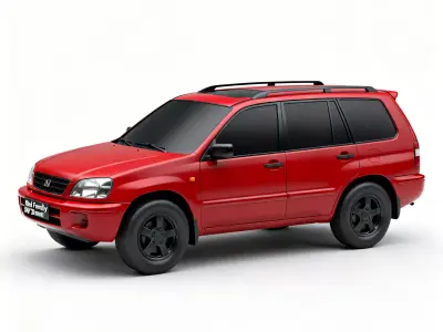 Red Family SUV 3D Model 3d model Low-poly 3D model