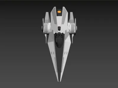 3D model of a futuristic spacecraft or fighter jet 3D model