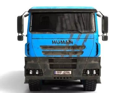 Blue Rigged Dump Truck 3D model