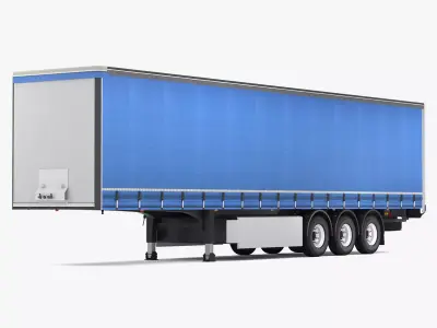 Semi Trailer Curtainsider 2 3D model
