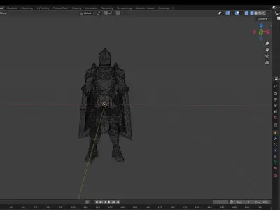 Medieval Knight Standing Guard Low-poly 3D model