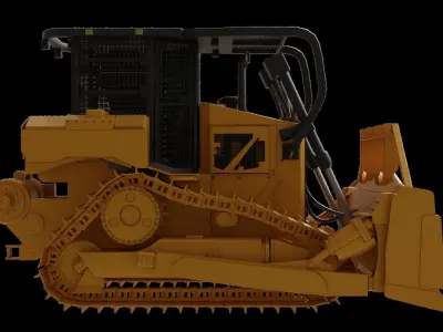 Bulldozer CAT D6 GC Low-poly 3D model
