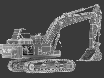 Sany SY500H Large Excavator 3D model