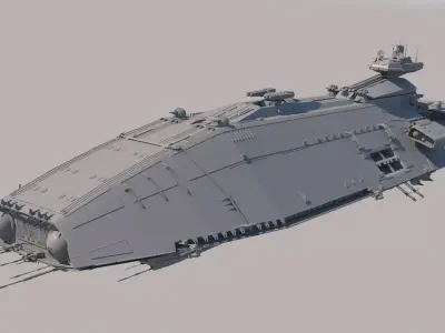 Sci Fi Space Battleship 3D model
