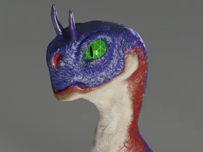 Monster dinosaur with eyes 3D model