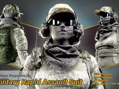 Military Rapid Assault Suit Low-poly 3D model