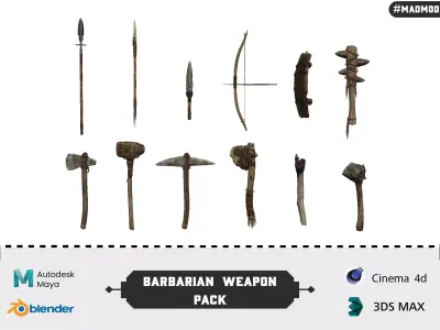 Barbarian Weapon Pack 3D model