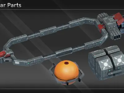 Spaceship TS12 Medium Tanker Low-poly 3D model