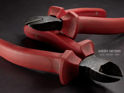 Piler Side Cutter - 2 version - Low-poly 3D model