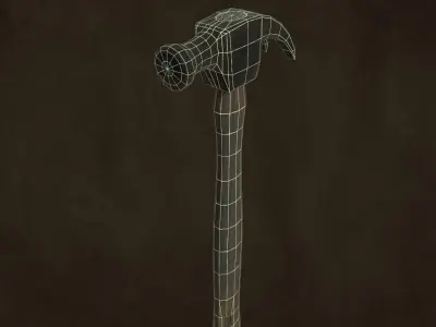 Rusty Hammer Tool Low Poly Game Ready Prop PBR Asset Low-poly 3D model