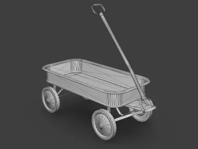 Toy Cart Low-poly 3D model