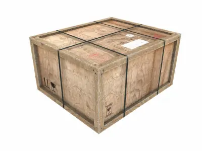 Old Wooden Cargo Crate 8 PBR Low-poly 3D model