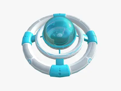Alien Spaceship UFO E12 Cartoon - Sci Fi Spacecraft Design Low-poly 3D model
