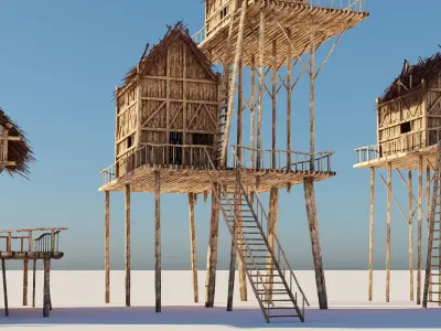 Medieval Forest House 3D model