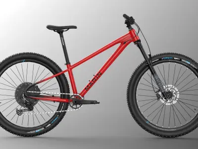 MTB hardtail red black Low-poly 3D model