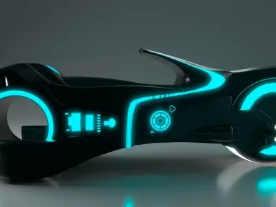 Tron Legacy Motorcycle Low-poly 3D model