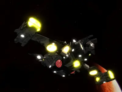 Kings - Heavy Fighter Ship - Updated Low-poly 3D model