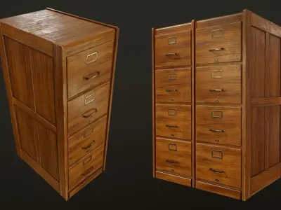 Filing Cabinets - PBR Game Ready Low-poly 3D model