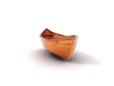 Wooden Rowboat Model Pack Low-poly 3D model