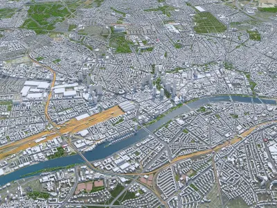 Frankfurt City in Germany 3D model