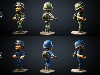 Low Poly Soldier PBR - Low-poly 3D model