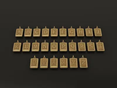 Antique Vintage Style Box Rectangle Letter Frame Pendant STYLE 3 3D print model