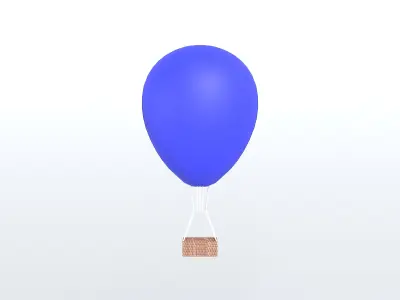 Hot Air Balloon v1 010 Low-poly 3D model
