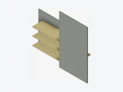 Partition - Contemporary - Changeall - Right - Shelfand Rack Low-poly 3D model