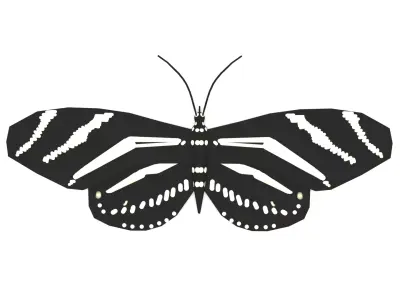 Low Poly Cartoon Butterfly Low-poly 3D model